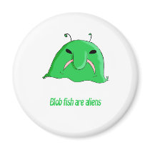 Alien blob fridge magnets