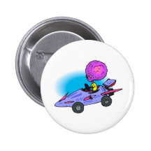 Alien Boy Dricing Racecar Button