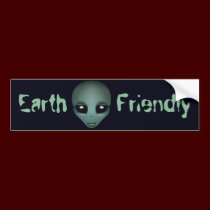 Alien Bumper Sticker Friendly Alien Bumper Sticker bumper stickers