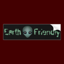 Alien Bumper Sticker Friendly Alien Bumper Sticker bumper stickers