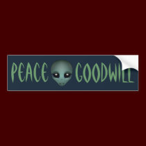 Alien Bumper Sticker Friendly Alien Bumper Sticker bumper stickers