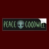 Alien Bumper Sticker Friendly Alien Bumper Sticker bumper stickers