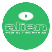 Alien button stickers