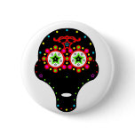 alien candy skull buttons