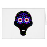alien candy skull greeting cards