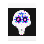 alien candy skull post card