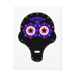 alien candy skull postcard
