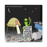 Alien Cartoon - Eviction Cartoon Fridge Magnets