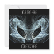 Alien Cat. Mystical Fantasy Art Fractal. Personalized Invites