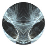 Alien Cat. Mystical Fantasy Art Fractal. Round Sticker