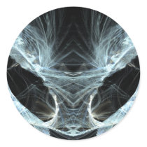 Alien Cat. Mystical Fantasy Art Fractal. Round Sticker