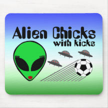Alien Chicks with Kicks Mouse Pad