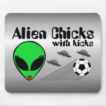 Alien Chicks with Kicks Mouse Pad