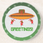 Alien Christmas Beverage Coaster