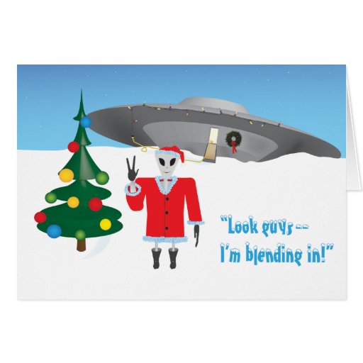 Alien Christmas Greeting Card Zazzle