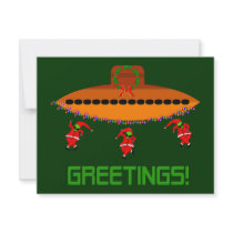 Alien Christmas Personalized Invites