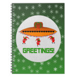 Alien Christmas Spiral Note Books