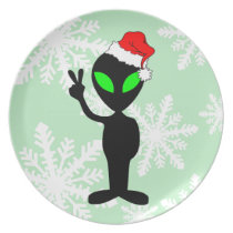 alien Christmas Dinner Plate