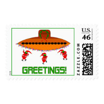 Alien Christmas Postage Stamp