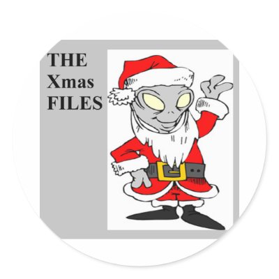 alien christmas round stickers by jimhartley