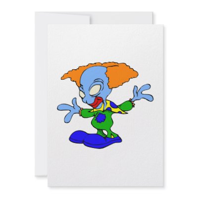 Alien Clown Personalized Announcements by alien_nation