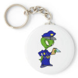 Alien Cop Writing a Ticket Key Chains
