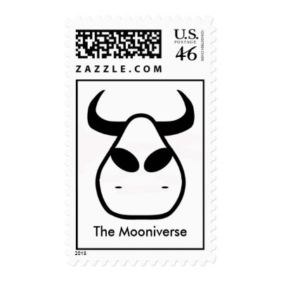 Alien Cow, The Mooniverse Stamp by dcerreta