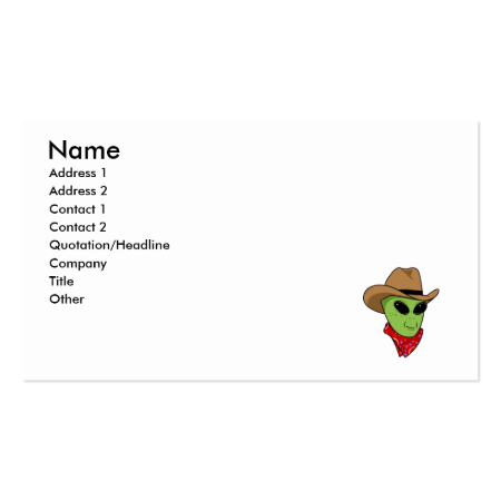 Alien Cowboy Business Card