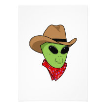 Alien Cowboy Personalized Invite
