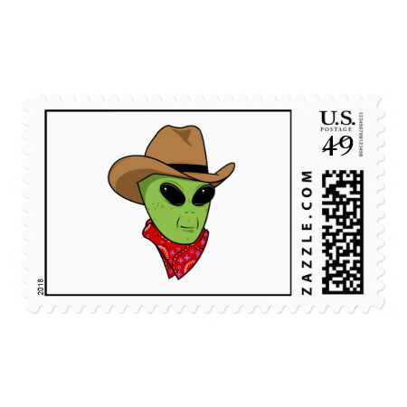 Alien Cowboy Stamp