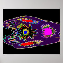 Alien Creature Disguised -  Booming Flower Pattern Posters