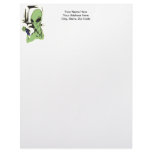 Alien Cries Over Dead Bird Letterhead Template