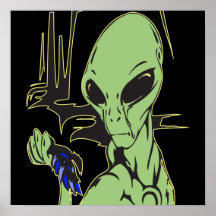 Alien Cries Over Dead Bird Poster