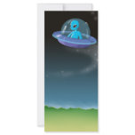 alien discovers a pretty earth flower rack card design