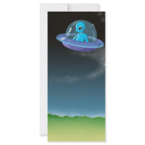 alien discovers a pretty earth flower rack card design