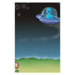 alien discovers a pretty earth flower stationery