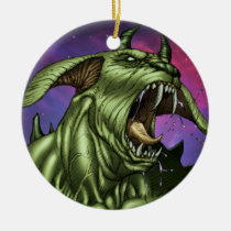 alien, aliens, dog, monster, warrior, invader, outer space, al rio, comic art, illustration, drawing, ufo, Ornament with custom graphic design