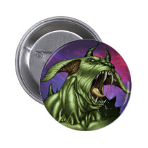 alien, aliens, dog, monster, warrior, invader, outer space, al rio, comic art, illustration, drawing, ufo, Button with custom graphic design