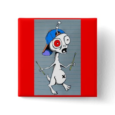 Alien Drummer Button by turtle53322