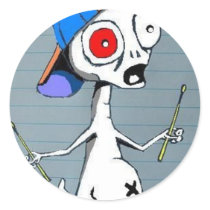Alien Drummer Sticker by turtle53322 Alien Drummer Sticker