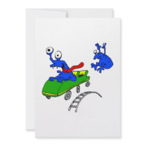 Alien falling out of coaster personalized announcement