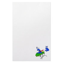 Alien falling out of coaster stationery paper