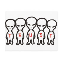 alien family postcards