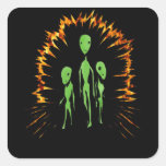 Alien Family Square Sticker