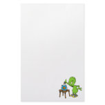 Alien feeding goldfish personalized stationery