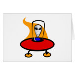 Alien Flying Saucer Card