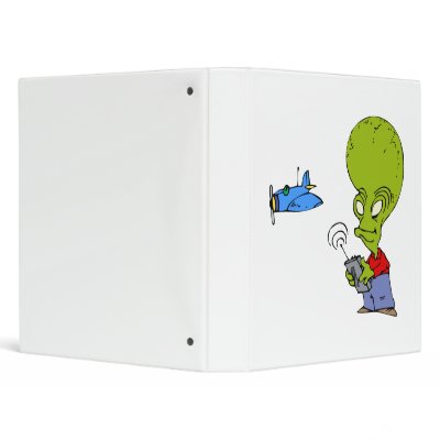 Alien flying toy plane 3 ring binders by alien_nation