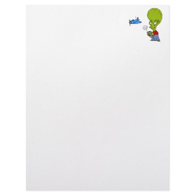 Alien flying toy plane custom letterhead by alien_nation