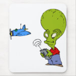 Alien flying toy plane mousepads