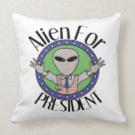 Alien For President Throw Pillows